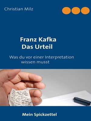 cover image of Mein Spickzettel Franz Kafka Das Urteil